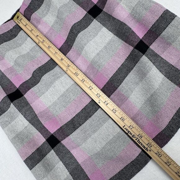 Talbots Plaid Skirt Womens 10 Gray Purple Wool Blend Academia Preppy Career - Picture 10 of 12